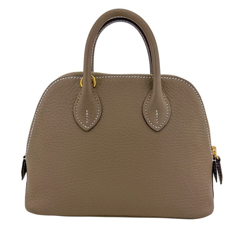 Hermès Etoupe Chèvre Mini Bolide Gold Hardware, 2025