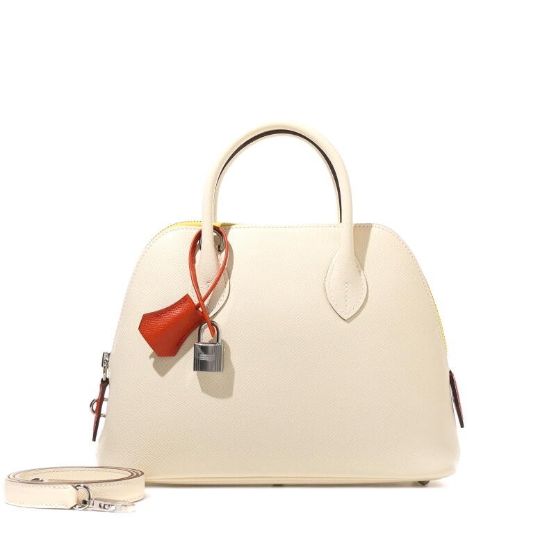 Hermès Limited Edition Nata, Terre Battue and Jaune Citron Epsom Tri-color Bolide 1923 25 Palladium Hardware, 2022
