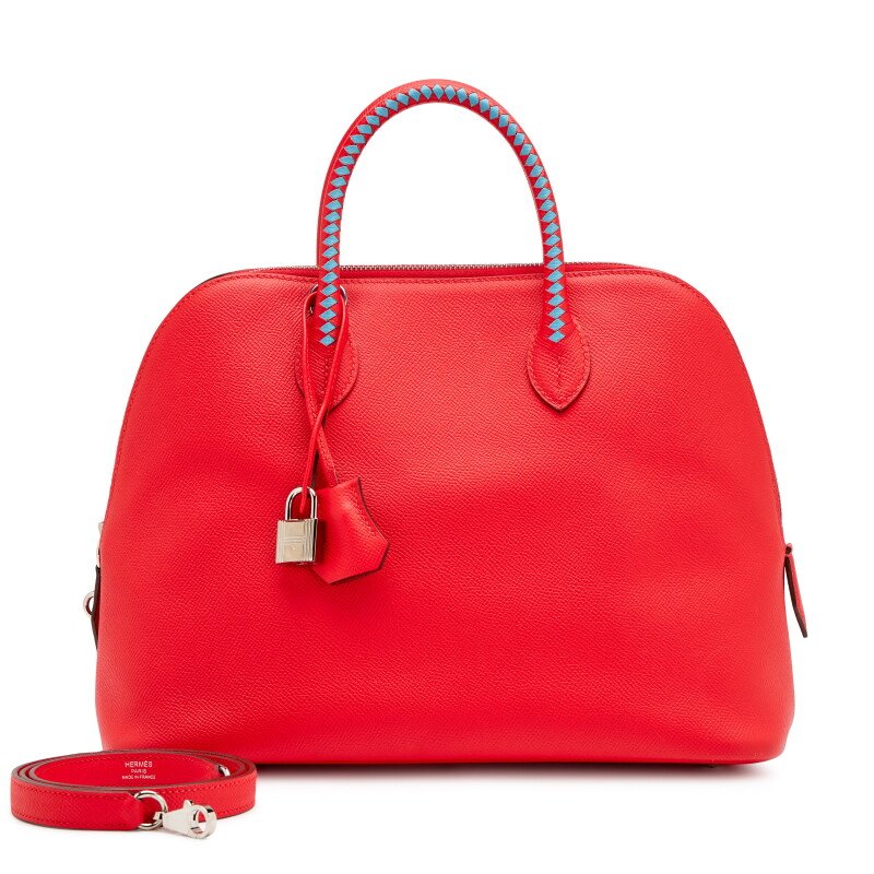 Hermès Rouge Tomate Epsom Tresage Bolide 1923 31 Palladium Hardware, 2019
