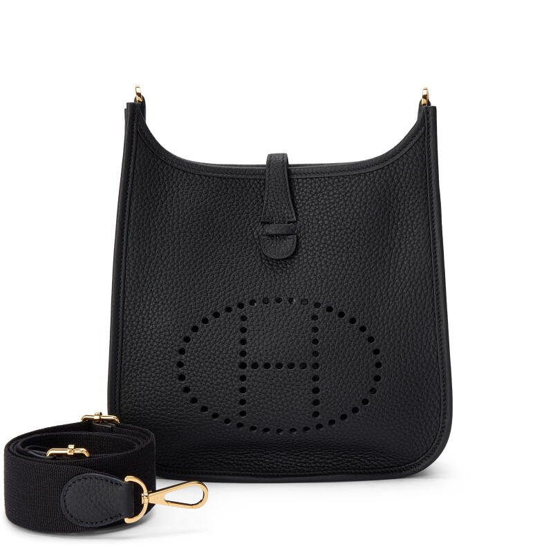 Hermès Black Clemence Evelyne 23 Poche III Gold Hardware, 2026