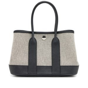 Hermès Ecru Viking and Black Negonda Neo Garden Party 23 Palladium Hardware, 2024 Hermès Ecru Viking and Black Negonda Neo Garden Party 23 Palladium Hardware, 2024