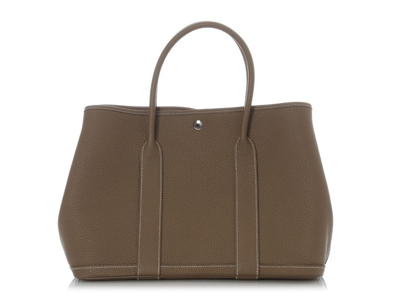 Hermès Etoupe Negonda Garden Party 36 Palladium Hardware, 2020