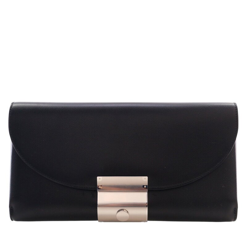 Hermès Black Evergrain Depechette Pouch Palladium Hardware, 2025