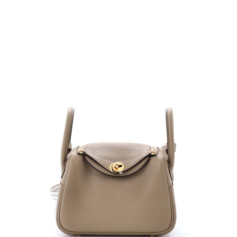 Hermès Etoupe Clemence Mini Lindy 20 Gold Hardware, 2026