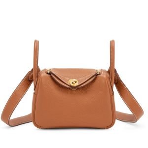 Hermès Gold Clemence Mini Lindy 20 Gold Hardware, 2023