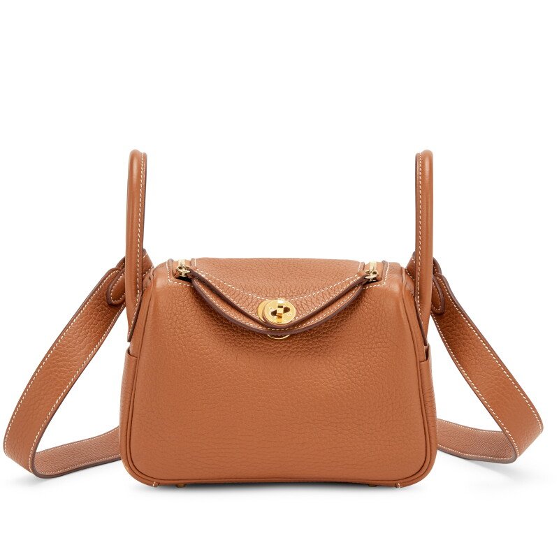 Hermès Gold Clemence Mini Lindy 20 Gold Hardware, 2023