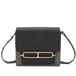 Hermès Limited Edition Plomb and Gris Meyer Evercolor Verso Mini Roulis 18 Permabrass Hardware, 2023