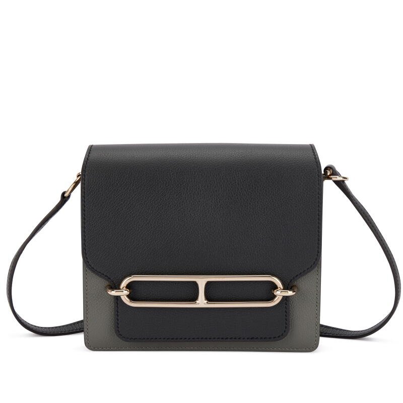 Hermès Limited Edition Plomb and Gris Meyer Evercolor Verso Mini Roulis 18 Permabrass Hardware, 2023