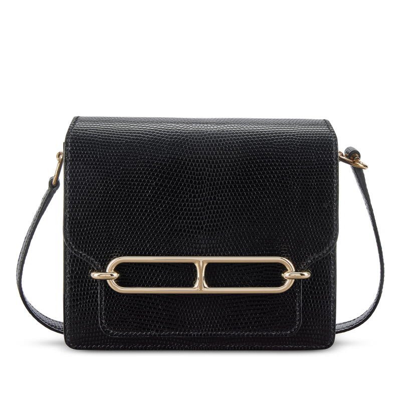 Hermès Black Shiny Niloticus Lizard Mini Roulis 18 Permebrass Hardware, 2024