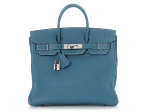 Hermès Bleu Jean Togo Birkin HAC Haut à Courroies 28 Palladium Hardware, 2005