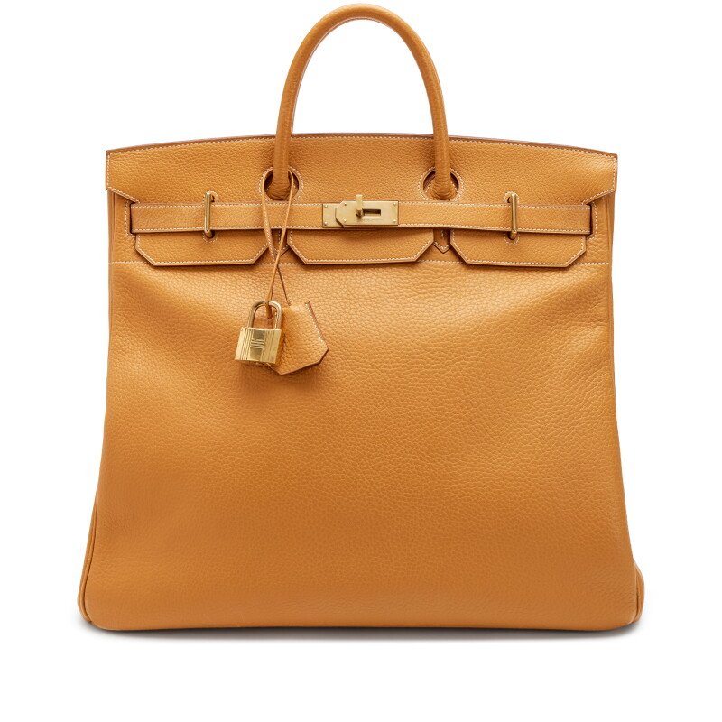 Hermès Vintage Sable Ardennes Birkin HAC Haut à Courroies 45 Gold Hardware, 1993
