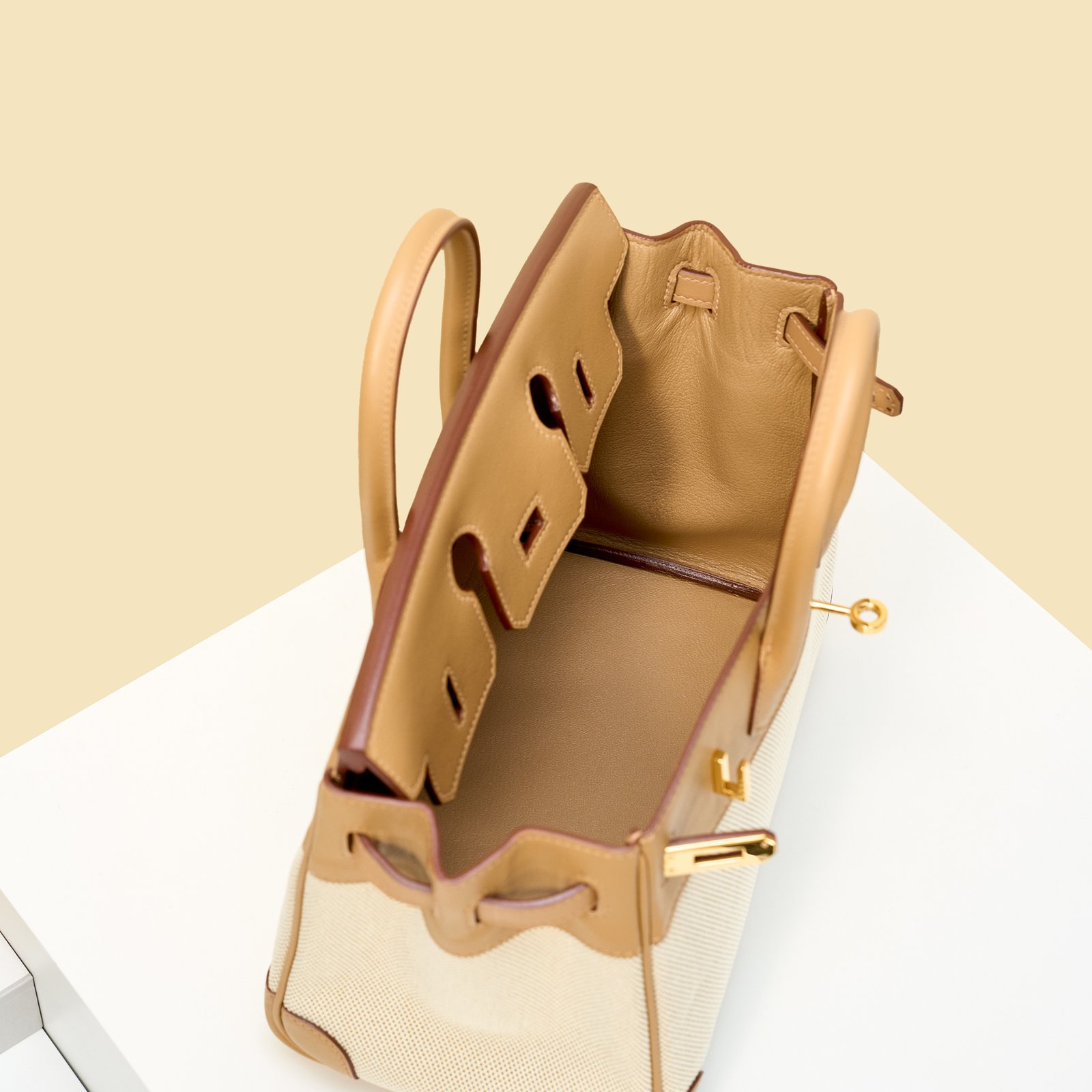 JX Birkin 25 in Biscuit – Artisan Code 052, Hand-Stitched, Stainless Steel Hardware