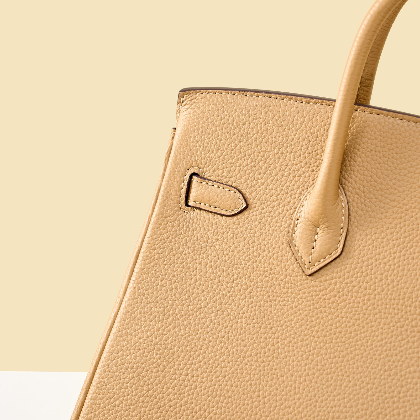 JX Birkin 25 in Biscuit with Contrast Stitching – Artisan Code 052, Hand-Stitched, Stainless Steel Hardware