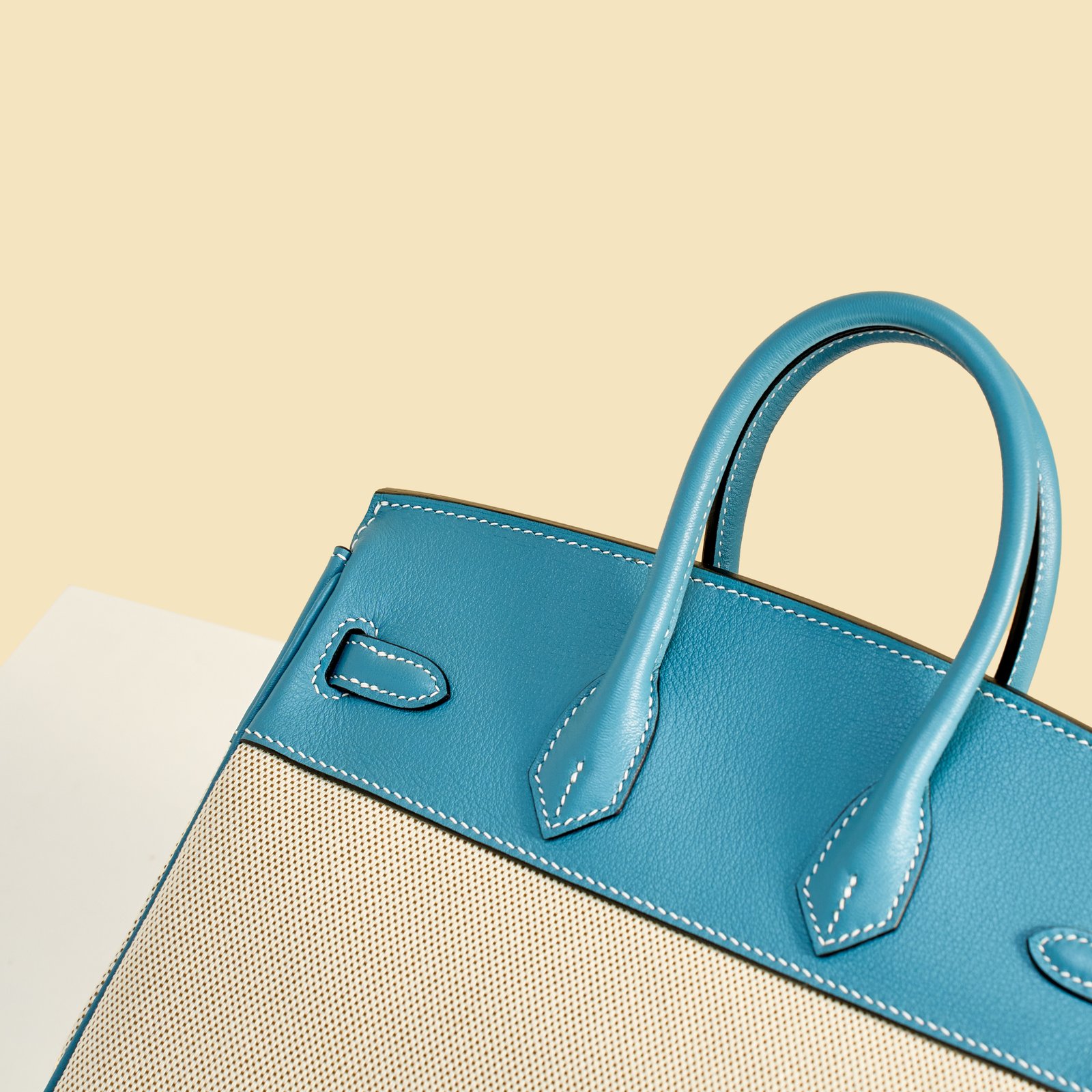 JX Birkin 25 in Denim Blue – Artisan Code 052, Hand-Stitched, Stainless Steel Hardware