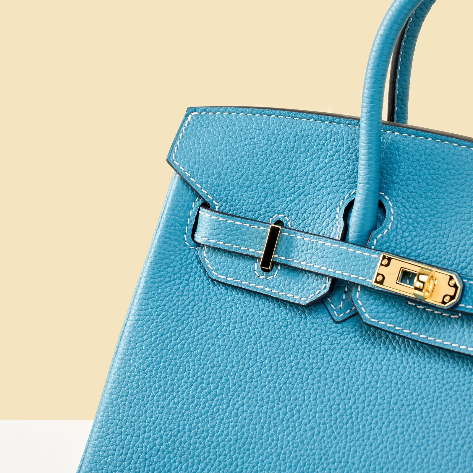 JX Birkin 25 in Denim Blue with Contrast Stitching – Artisan Code 052, Hand-Stitched, Stainless Steel Hardware