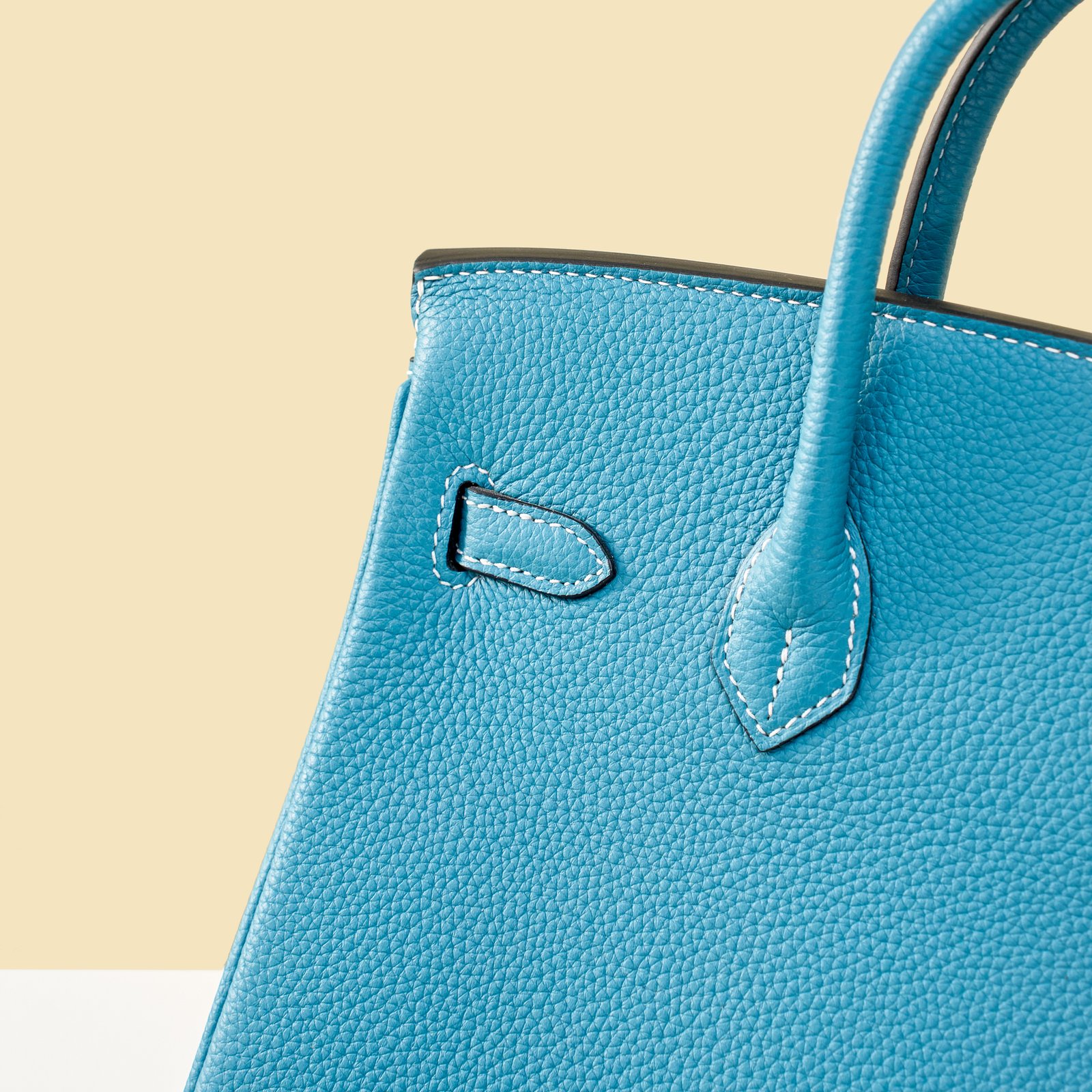 JX Birkin 25 in Denim Blue with Contrast Stitching – Artisan Code 052, Hand-Stitched, Stainless Steel Hardware