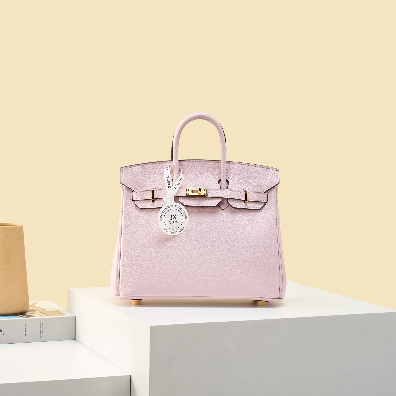 JX Birkin 25 in Dream Purple with Contrast Stitching – Artisan Code 052, Hand-Stitched, Stainless Steel Hardware
