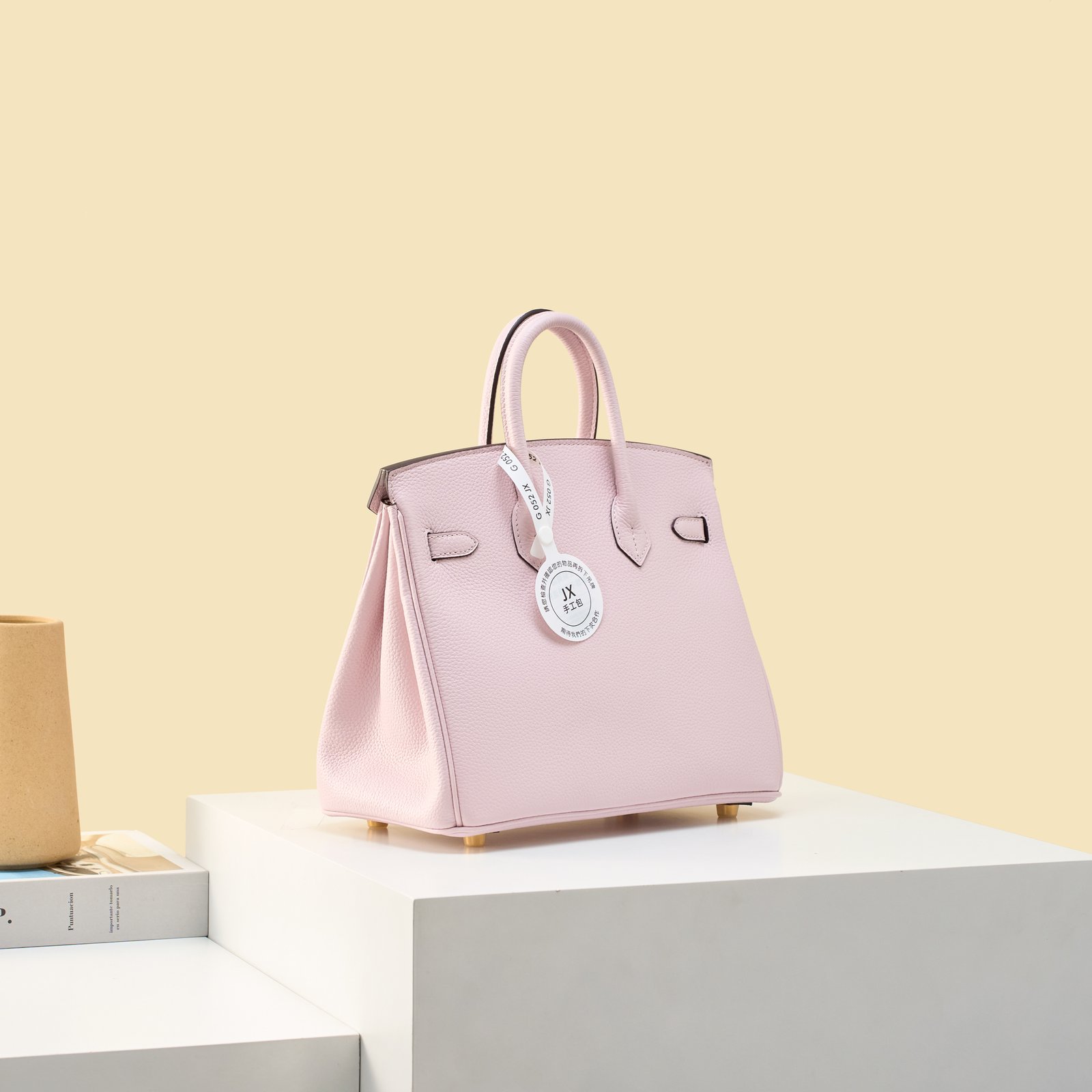 JX Birkin 25 in Dream Purple with Contrast Stitching – Artisan Code 052, Hand-Stitched, Stainless Steel Hardware
