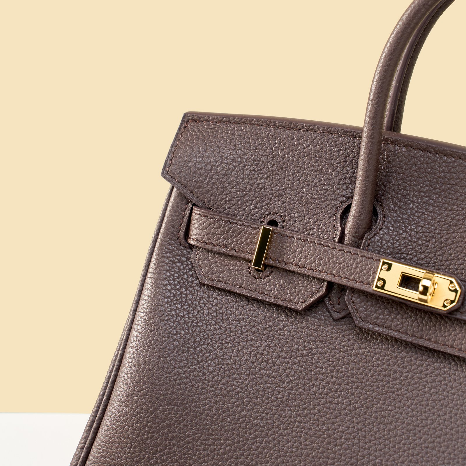JX Birkin 25 in Ebony with Contrast Stitching – Artisan Code 052, Hand-Stitched, Stainless Steel Hardware