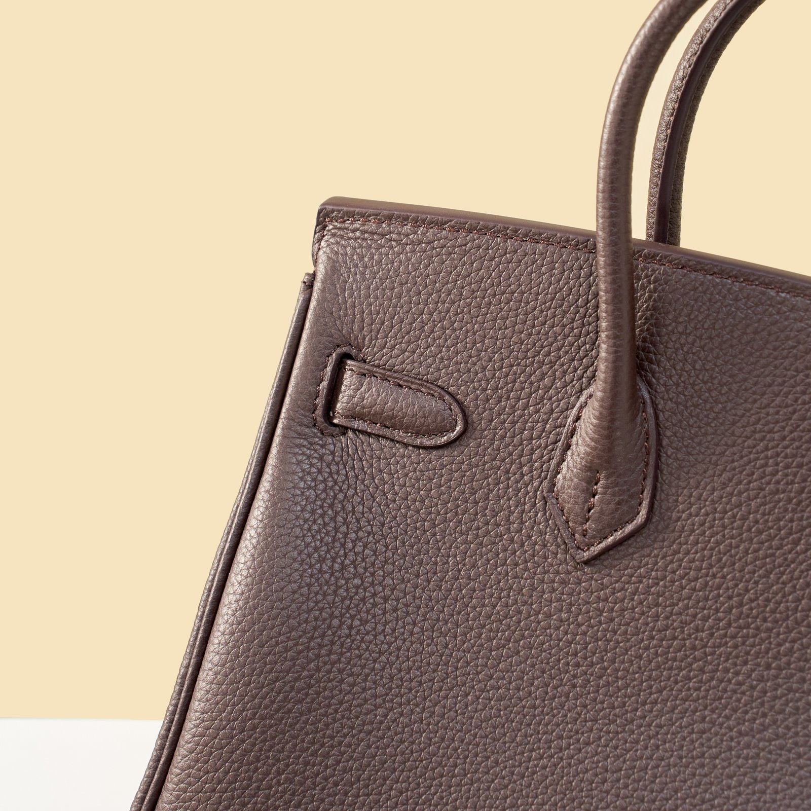 JX Birkin 25 in Ebony with Contrast Stitching – Artisan Code 052, Hand-Stitched, Stainless Steel Hardware