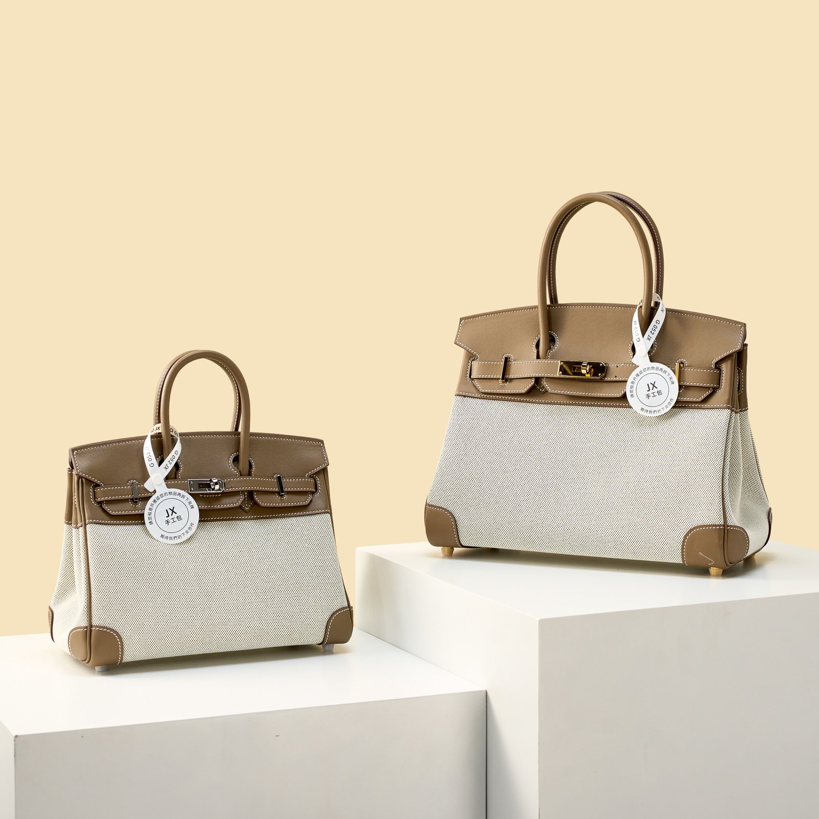 JX Birkin 25 in Etoupe – Artisan Code 052, Hand-Stitched, Stainless Steel Hardware