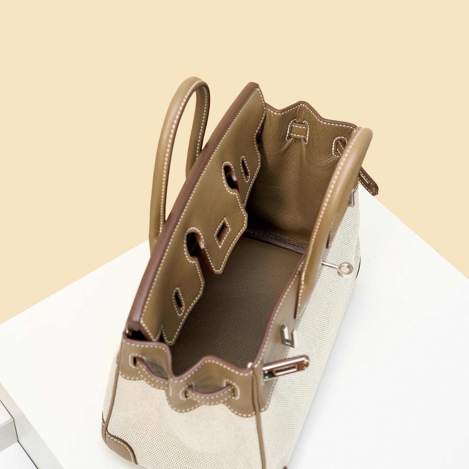 JX Birkin 25 in Etoupe – Artisan Code 052, Hand-Stitched, Stainless Steel Hardware