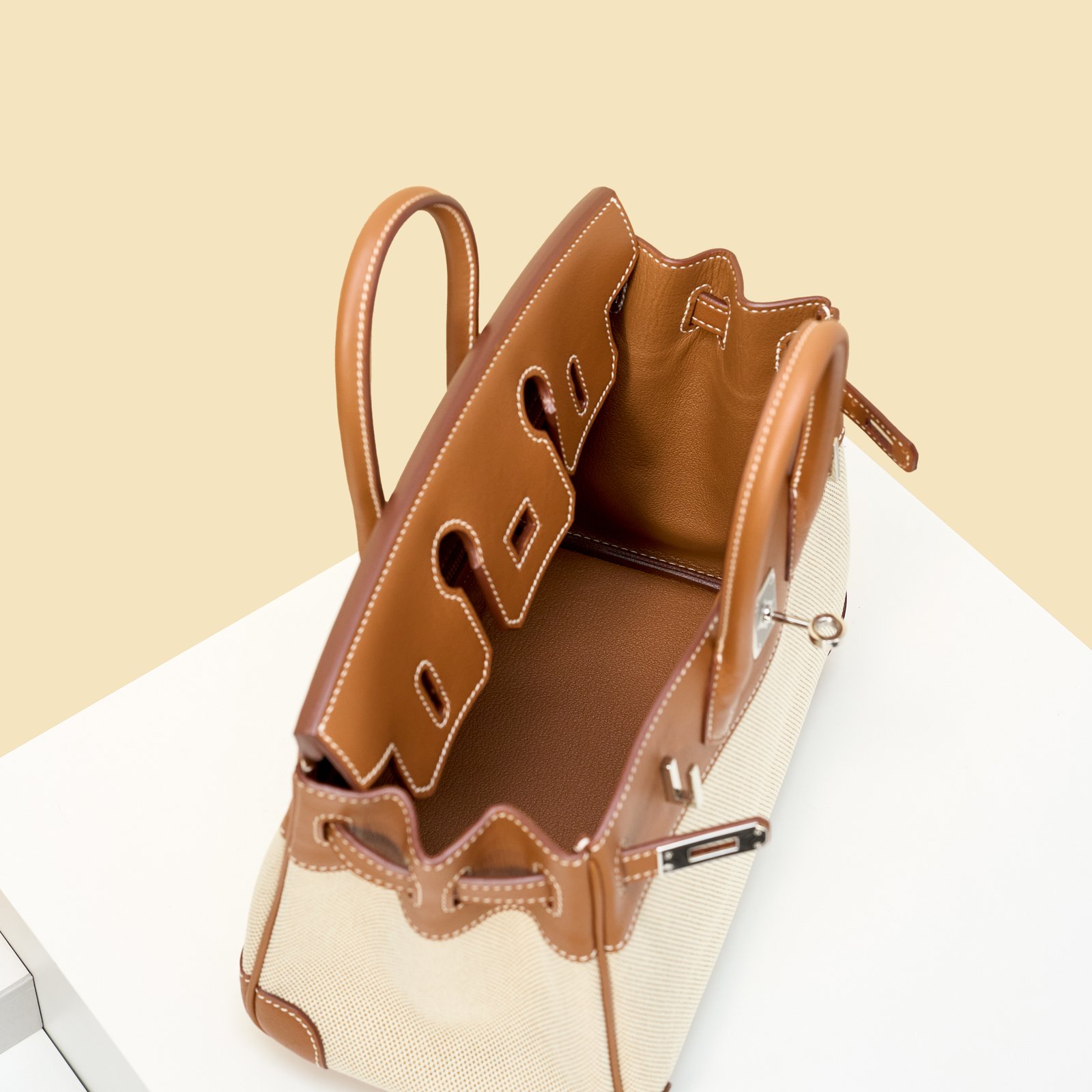 JX Birkin 25 in Gold – Artisan Code 052, Hand-Stitched, Stainless Steel Hardware