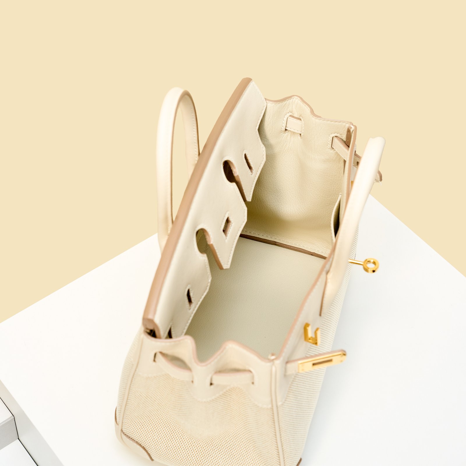 JX Birkin 25 in Milkshake White – Artisan Code 052, Hand-Stitched, Stainless Steel Hardware