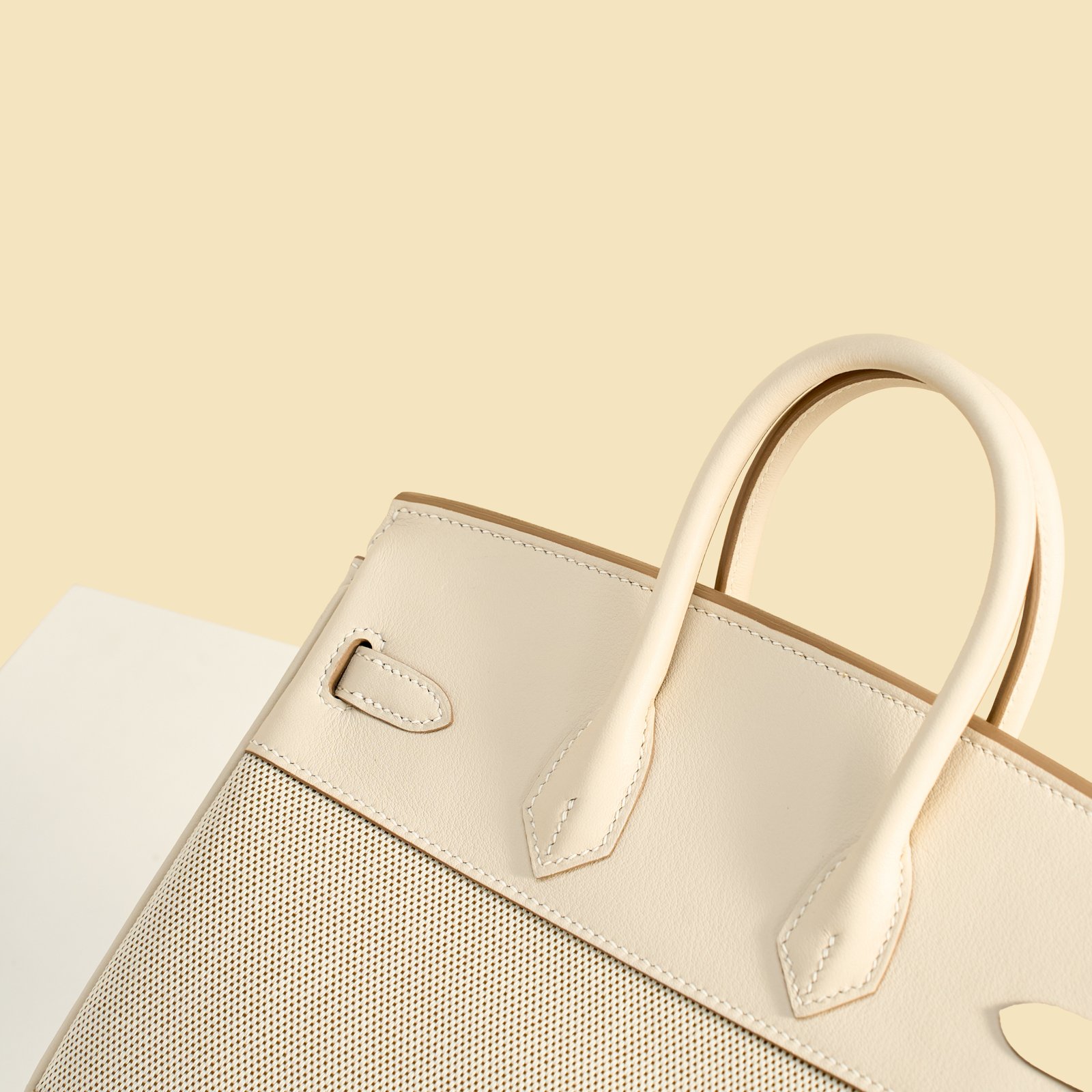 JX Birkin 25 in Milkshake White – Artisan Code 052, Hand-Stitched, Stainless Steel Hardware