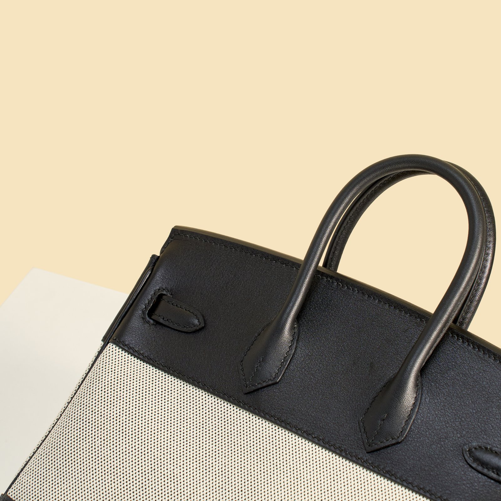JX Birkin 25 in Noir – Artisan Code 052, Hand-Stitched, Stainless Steel Hardware