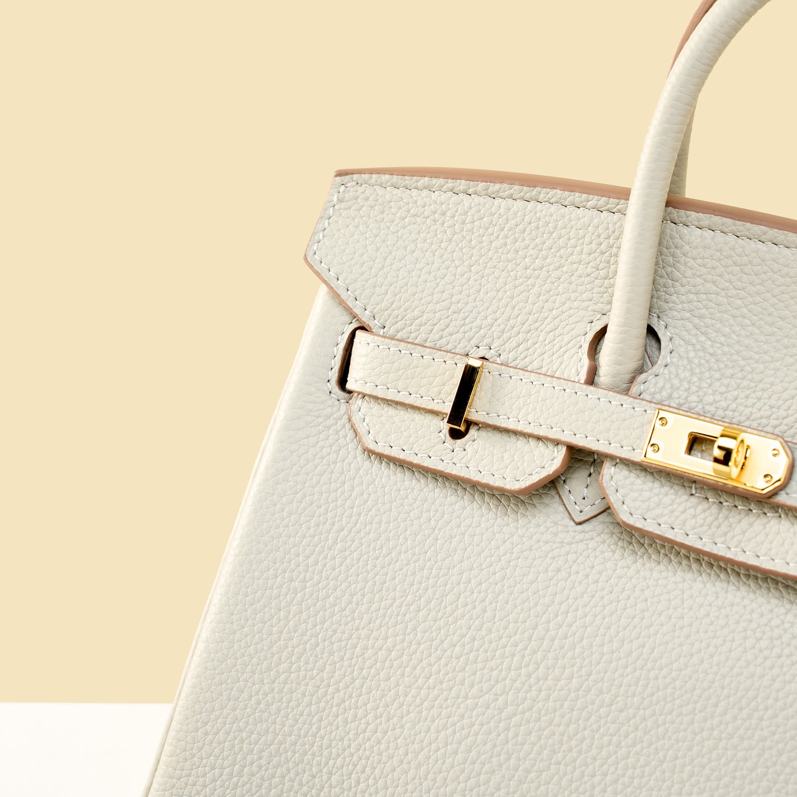 JX Birkin 25 in Pearl Grey with Contrast Stitching – Artisan Code 052, Hand-Stitched, Stainless Steel Hardware