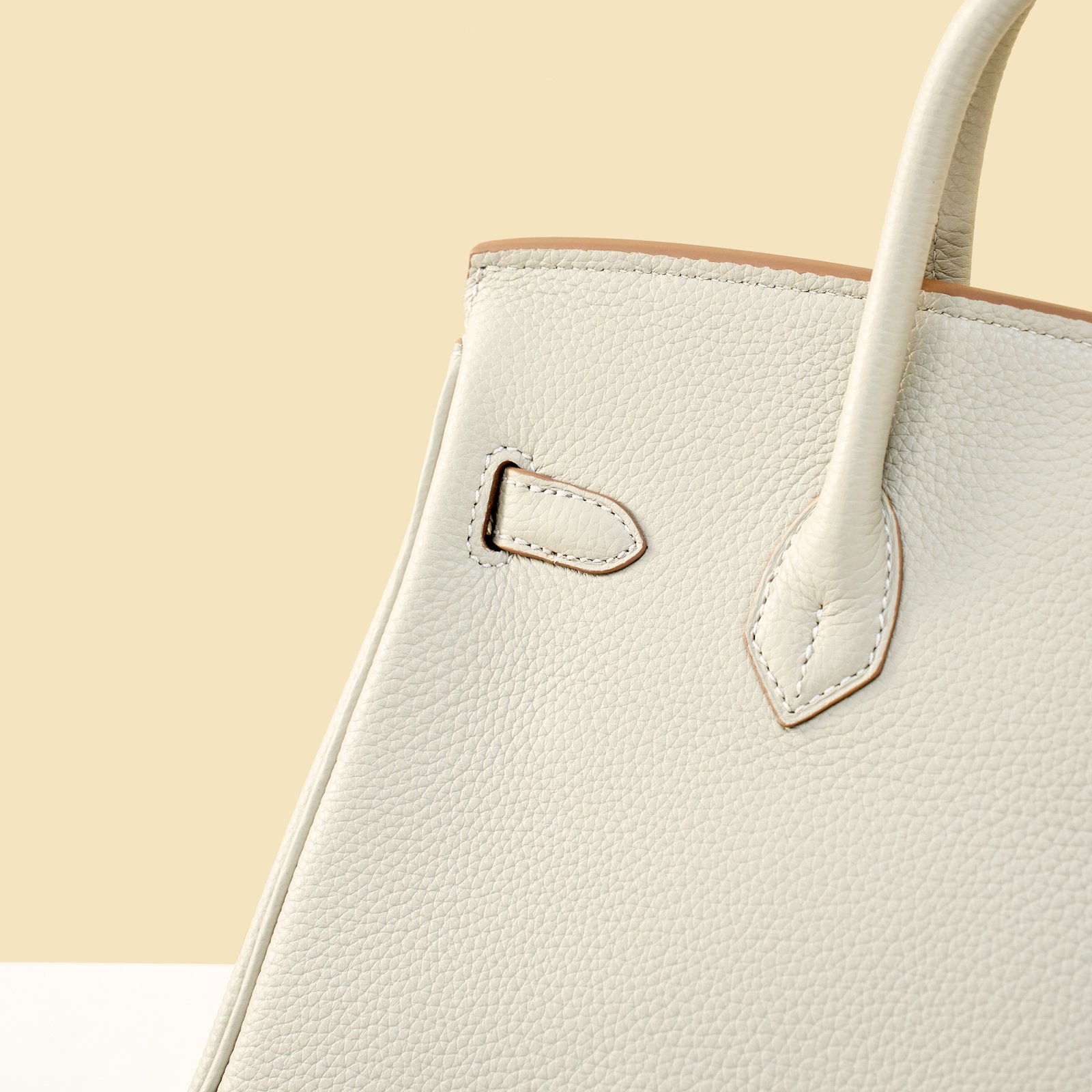 JX Birkin 25 in Pearl Grey with Contrast Stitching – Artisan Code 052, Hand-Stitched, Stainless Steel Hardware