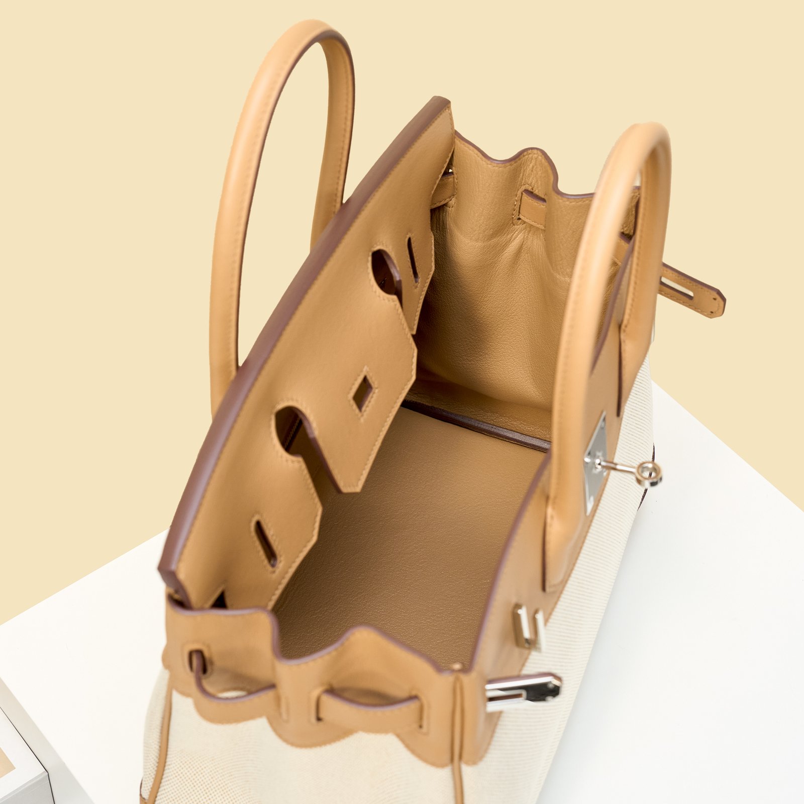 JX Birkin 30 in Biscuit – Artisan Code 052, Hand-Stitched, Stainless Steel Hardware