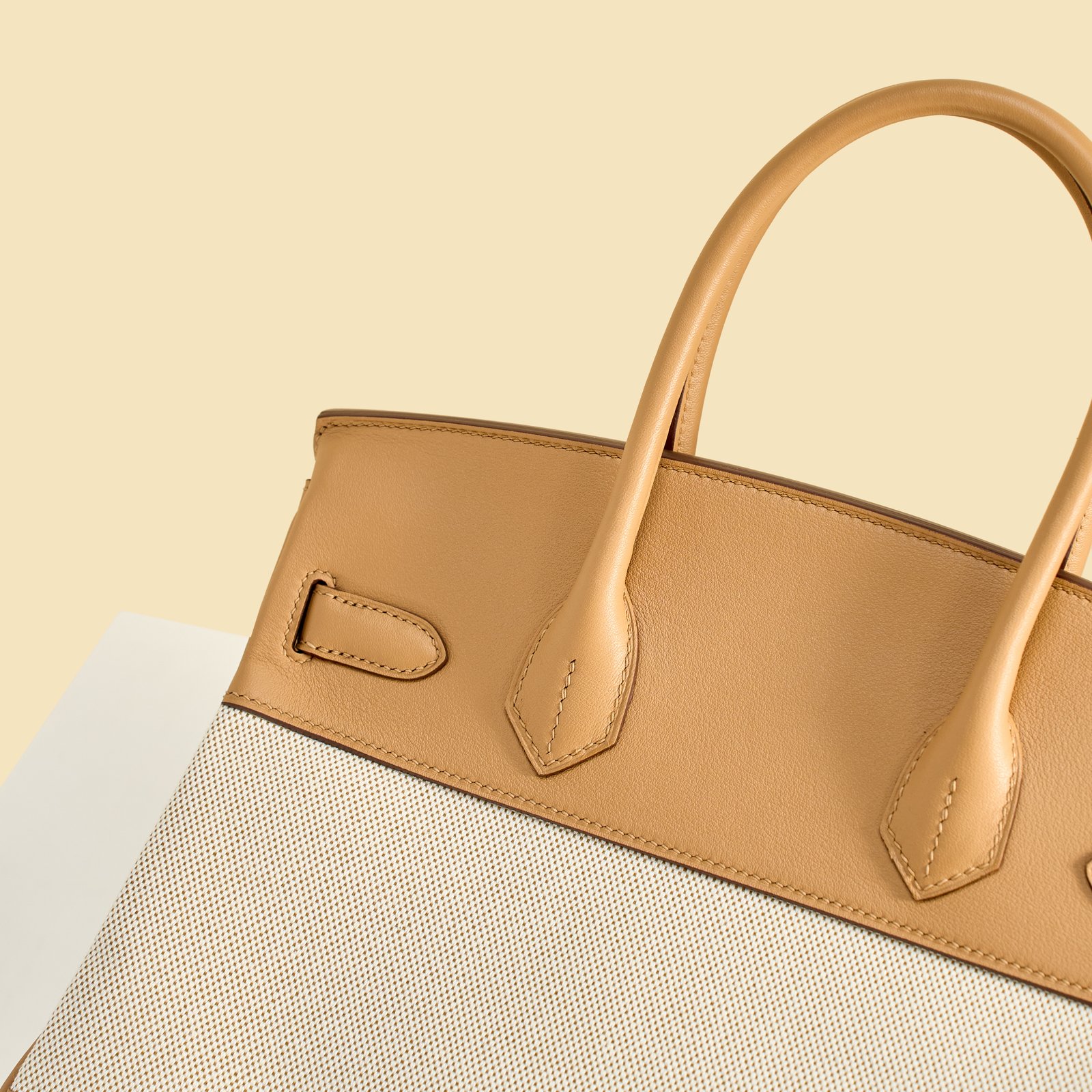 JX Birkin 30 in Biscuit – Artisan Code 052, Hand-Stitched, Stainless Steel Hardware