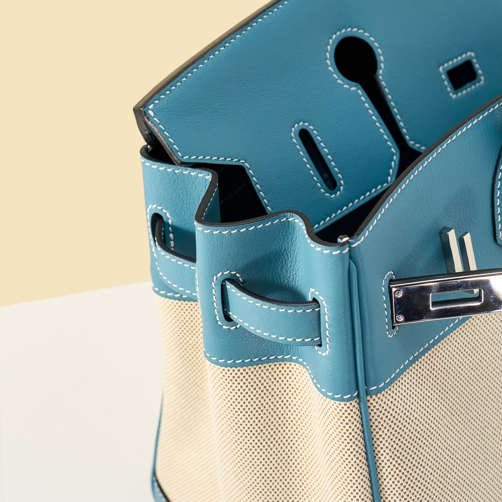 JX Birkin 30 in Denim Blue – Artisan Code 052, Hand-Stitched, Stainless Steel Hardware