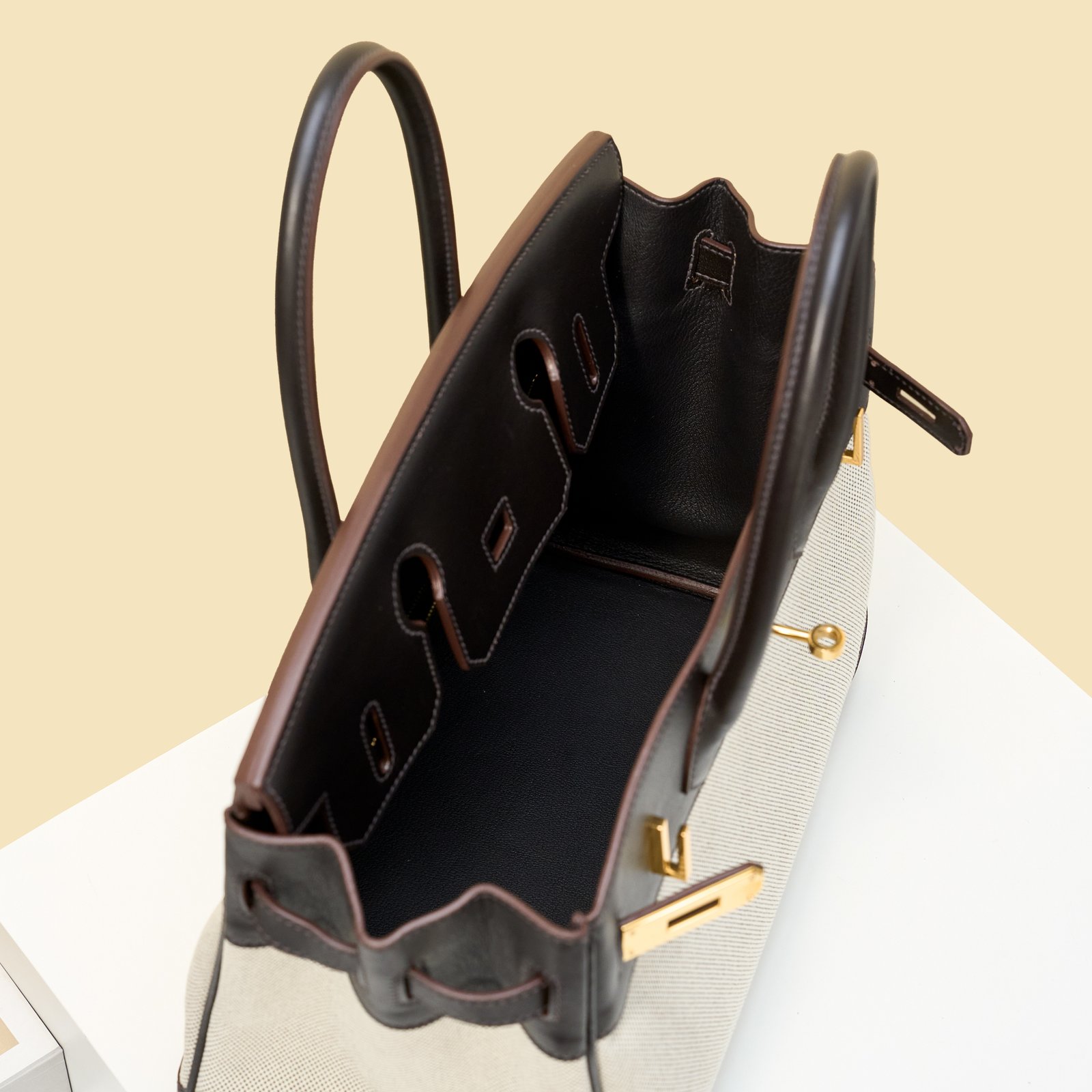 JX Birkin 30 in Ebony – Artisan Code 052, Hand-Stitched, Stainless Steel Hardware
