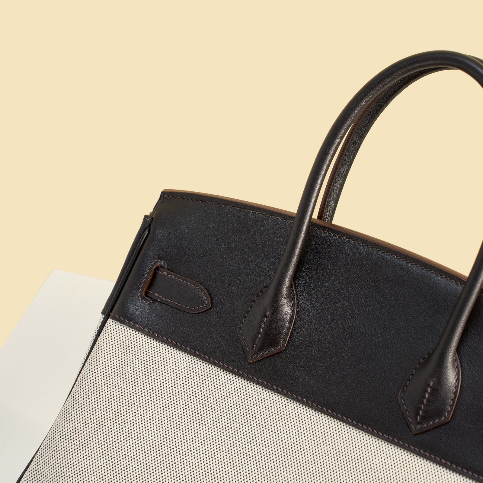 JX Birkin 30 in Ebony – Artisan Code 052, Hand-Stitched, Stainless Steel Hardware