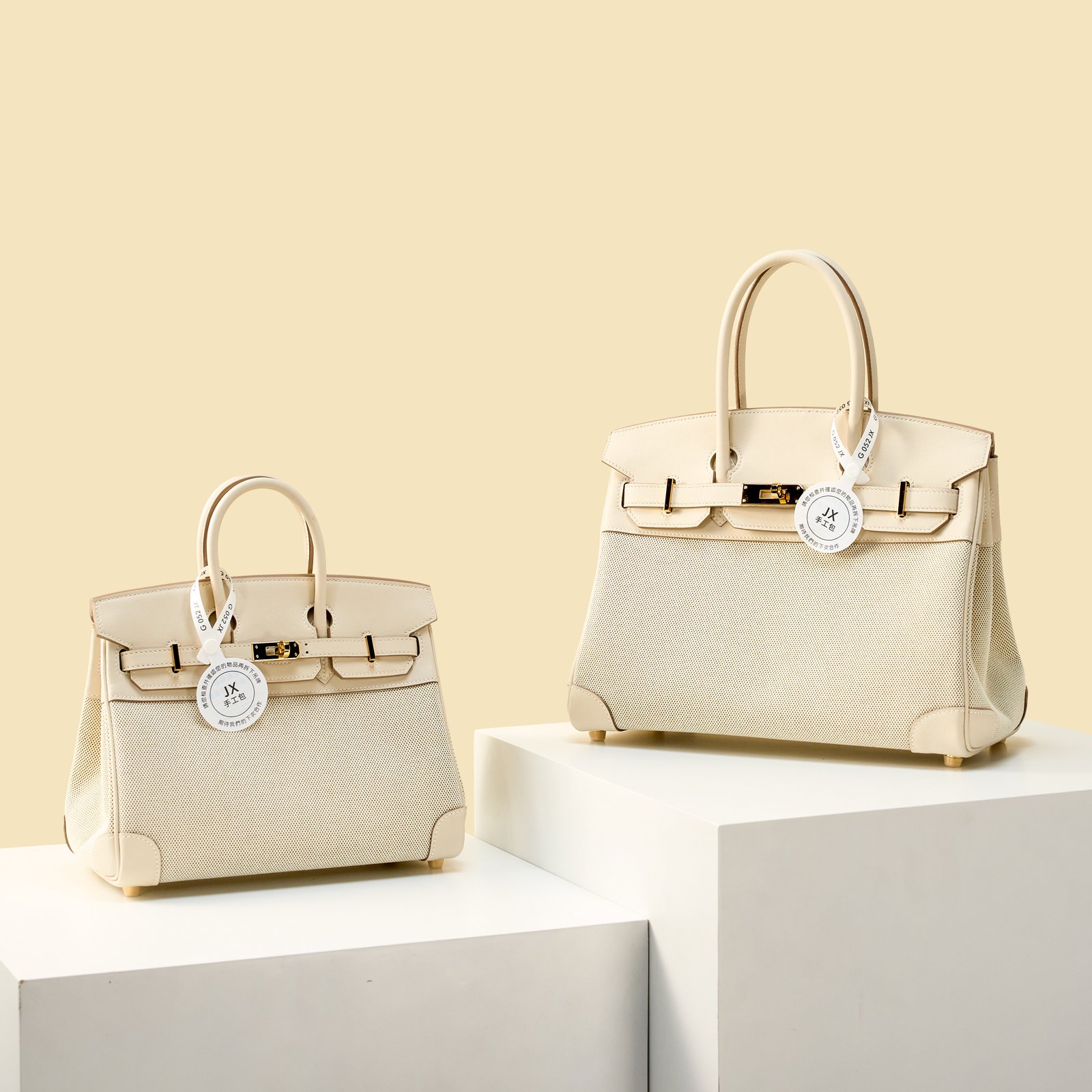 JX Birkin 30 in Milkshake White – Artisan Code 052, Hand-Stitched, Stainless Steel Hardware