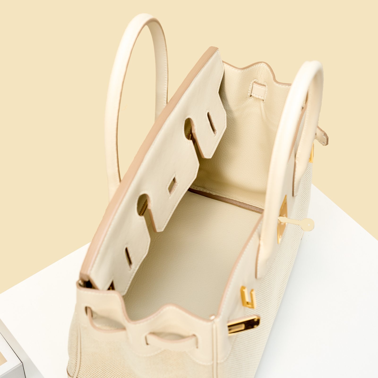 JX Birkin 30 in Milkshake White – Artisan Code 052, Hand-Stitched, Stainless Steel Hardware