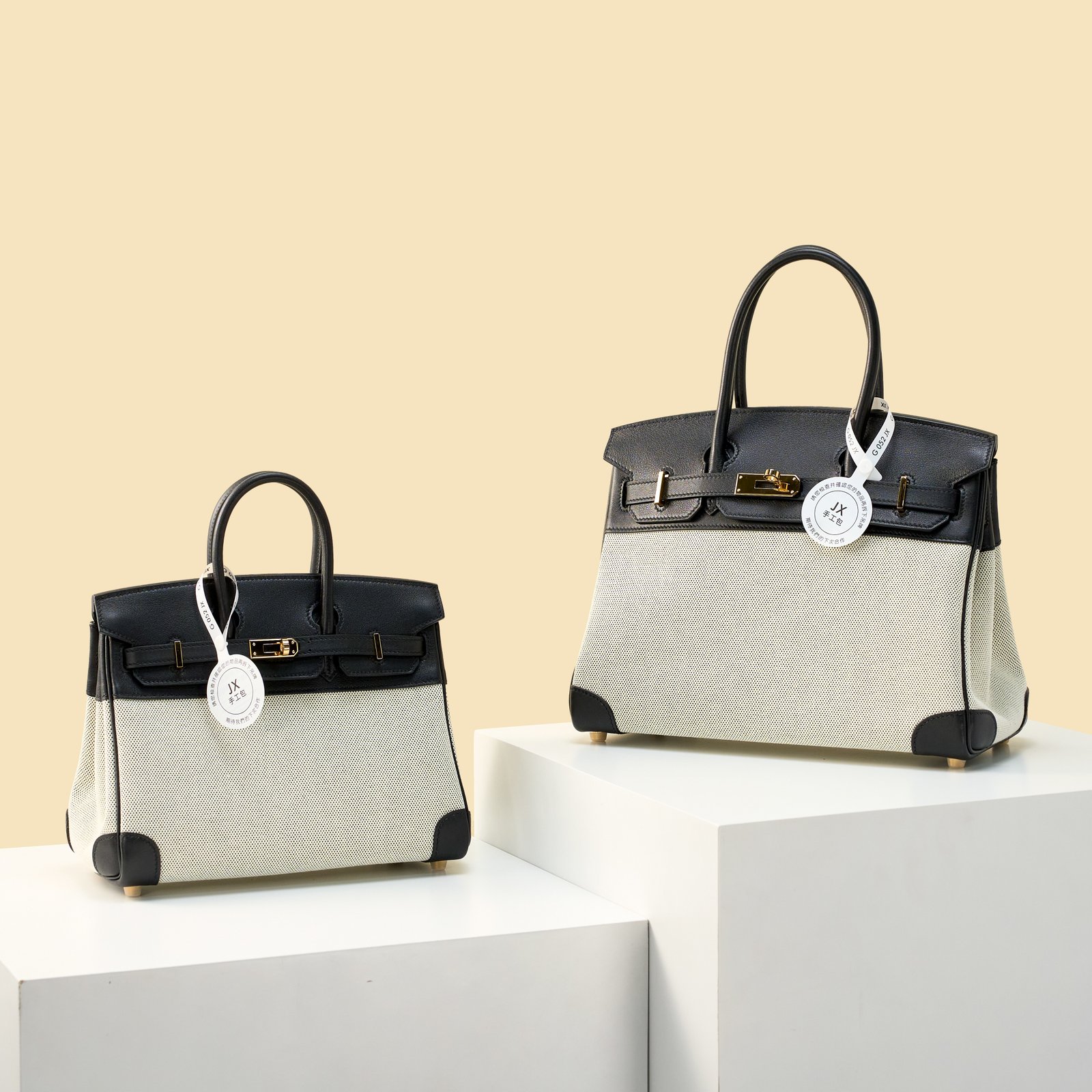 JX Birkin 30 in Noir – Artisan Code 052, Hand-Stitched, Stainless Steel Hardware