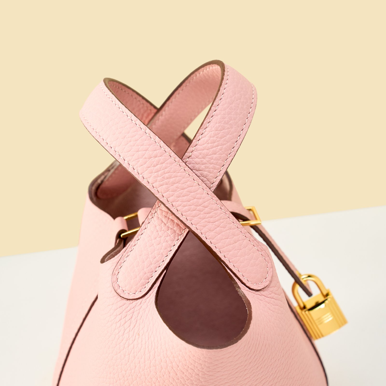 JX Mini Picotin Lock in 3Q Pink – Artisan Code 052, Hand-Stitched, Stainless Steel Hardware