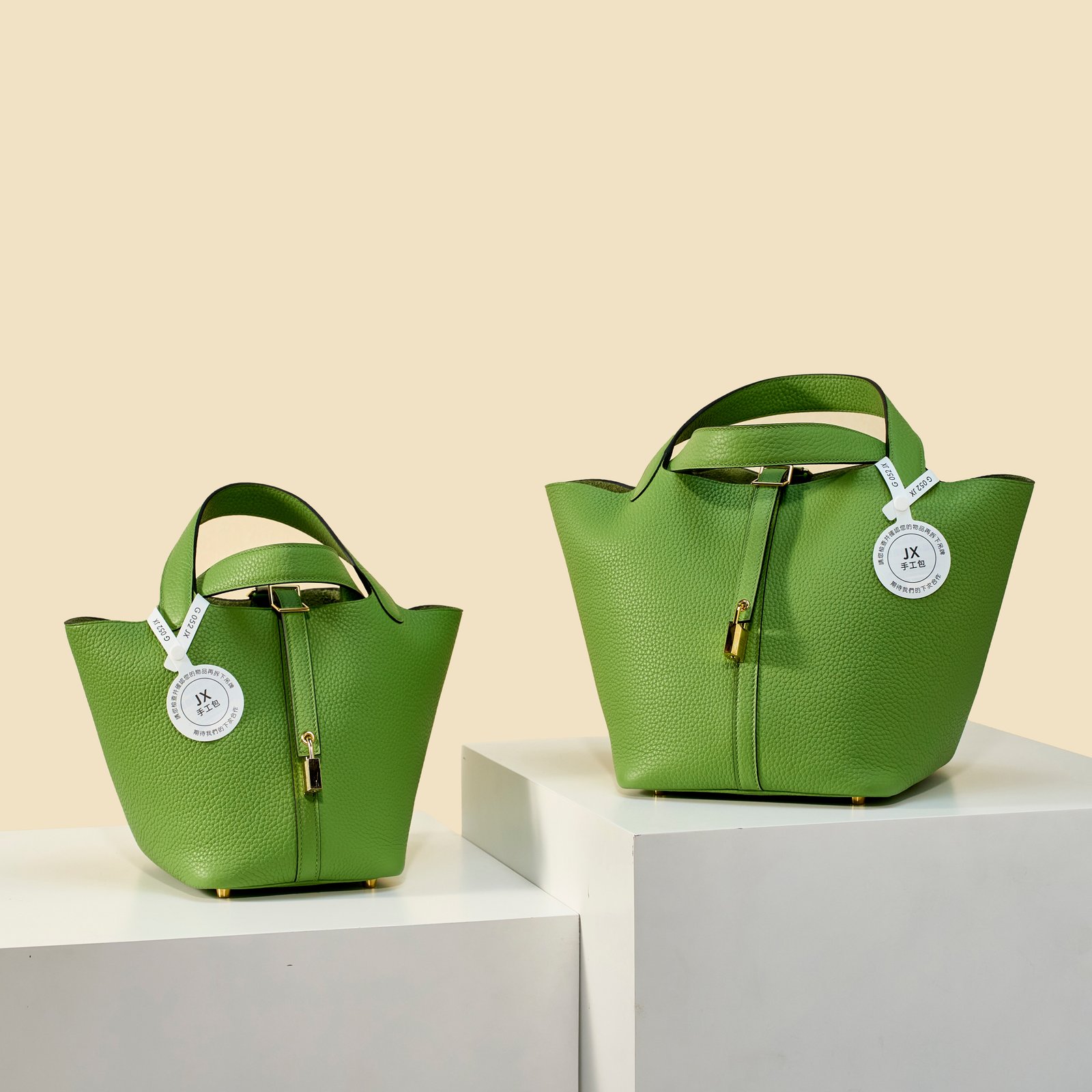 JX Premium Picotin Lock in Avocado Green – Artisan Code 052, Sizes 18 & 22
