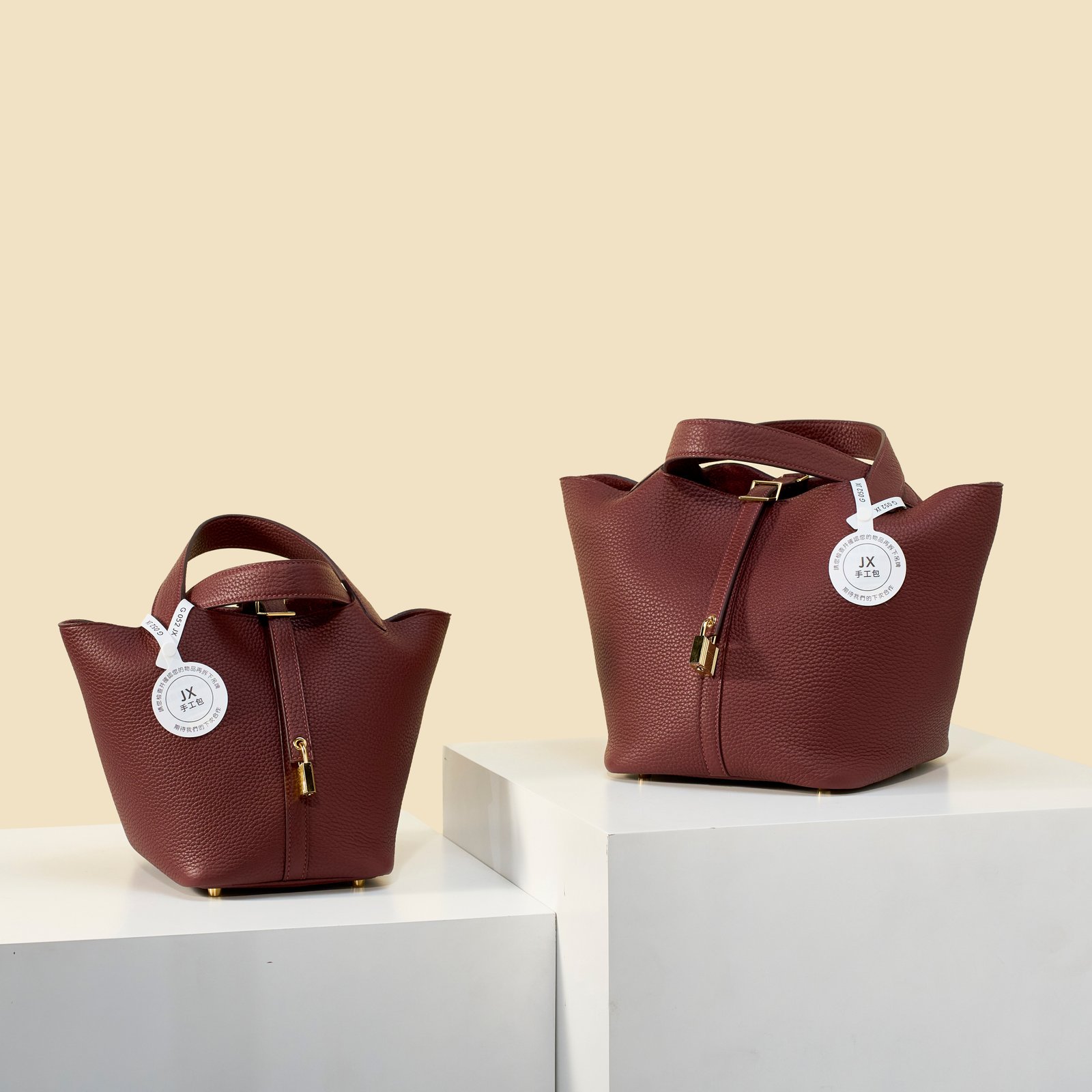 JX Premium Picotin Lock in Burgundy – Artisan Code 052, Sizes 18 & 22