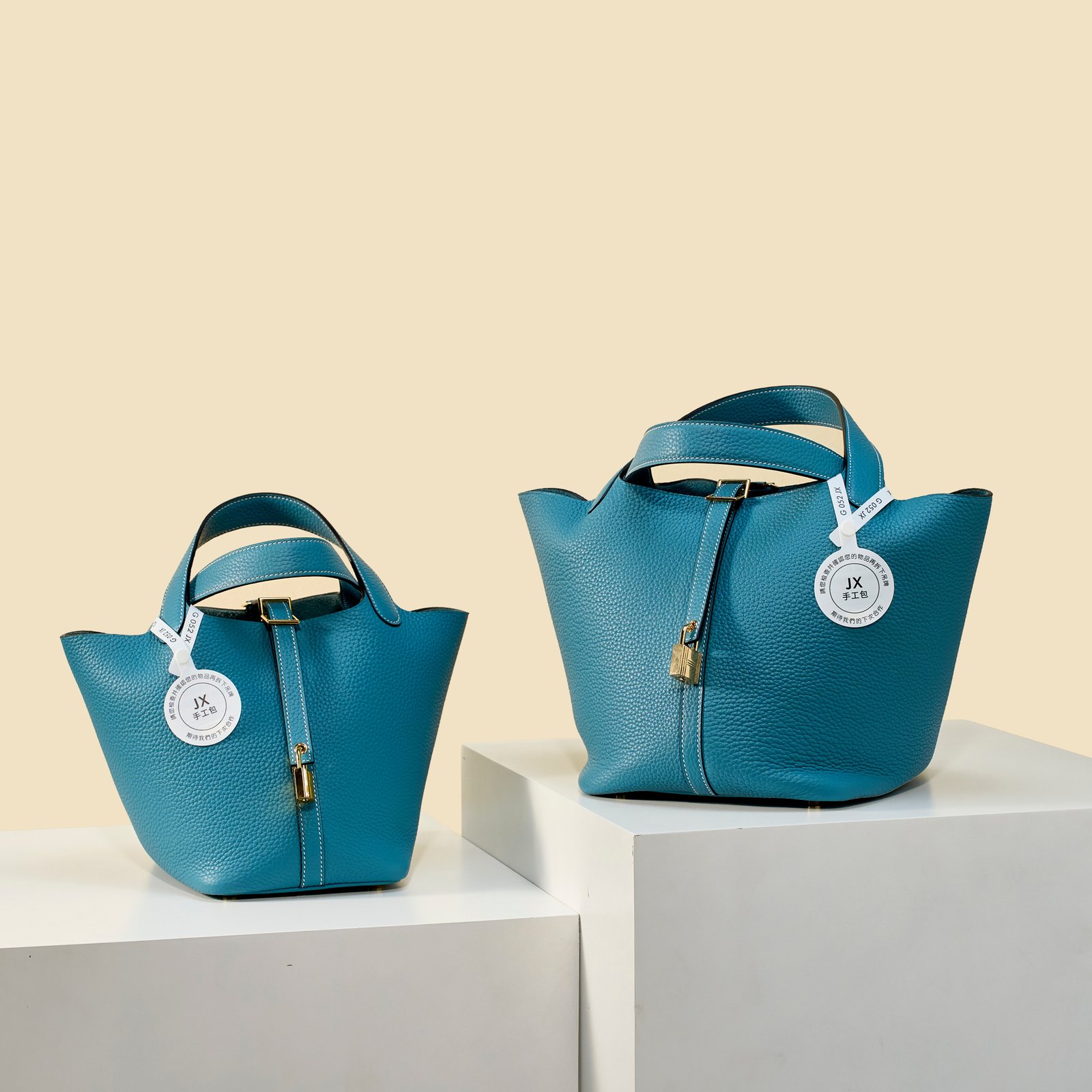 JX Premium Picotin Lock in Denim Blue – Artisan Code 052, Sizes 18 & 22