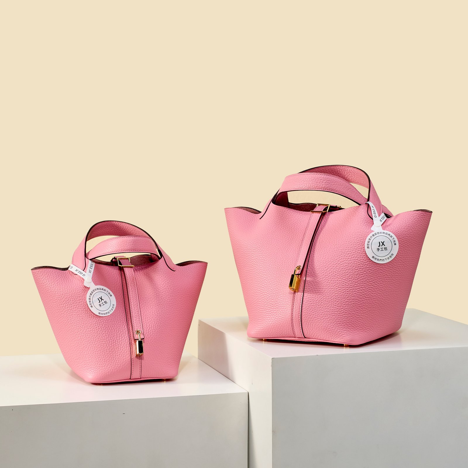JX Premium Picotin Lock in Sakura Pink – Artisan Code 052, Sizes 18 & 22 – 01 JX Premium Picotin Lock in Sakura Pink – Artisan Code 052, Sizes 18 & 22